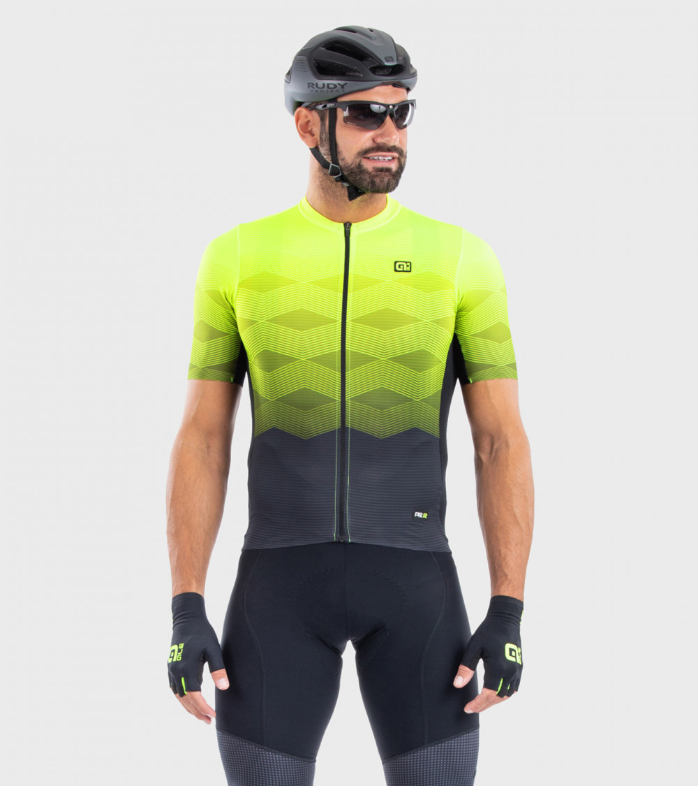 Ale PRR Magnitude Fietsshirt Korte Mouwen Fluo Geel Heren