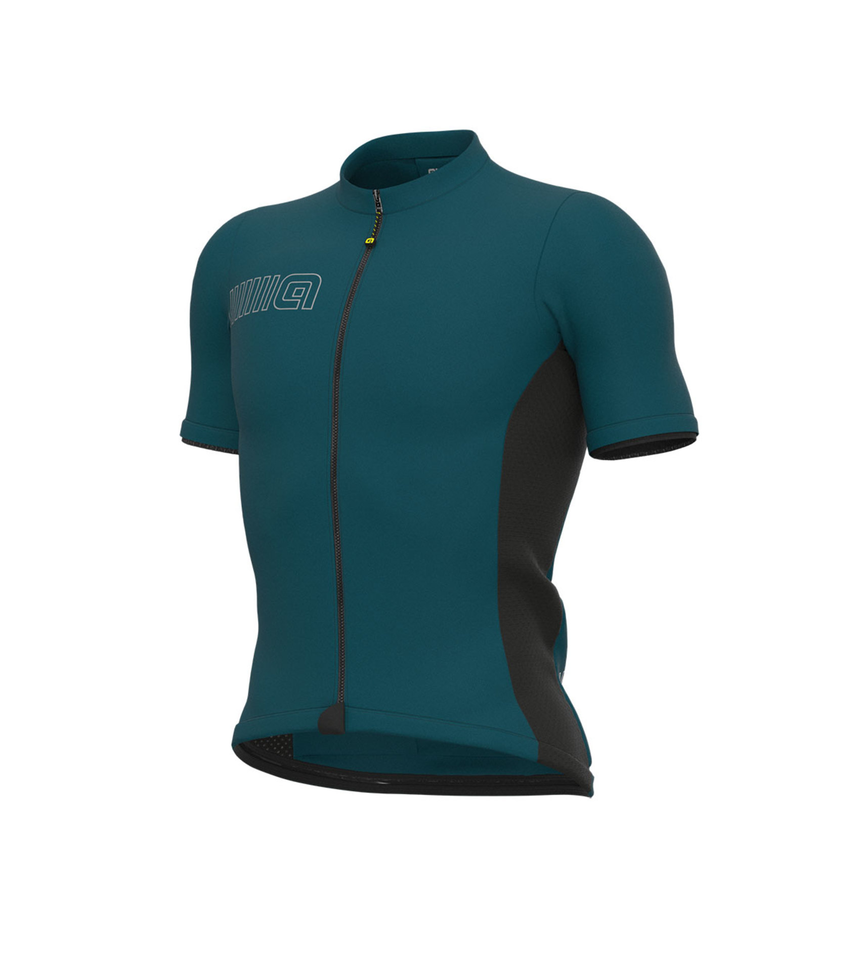 Ale Solid Color Block Fietsshirt Korte Mouwen Donkergroen Heren