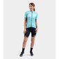 Ale Solid Color Block Fietsshirt Korte Mouwen Aquablauw Dames