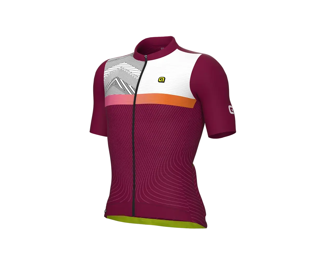 Ale PR-S Zig Zag Fietsshirt Korte Mouwen Paars/Wit Heren