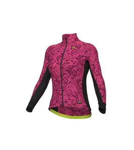 Ale PR.E Papillon Fietsshirt Lange Mouwen Fluo Roze/Zwart Dames