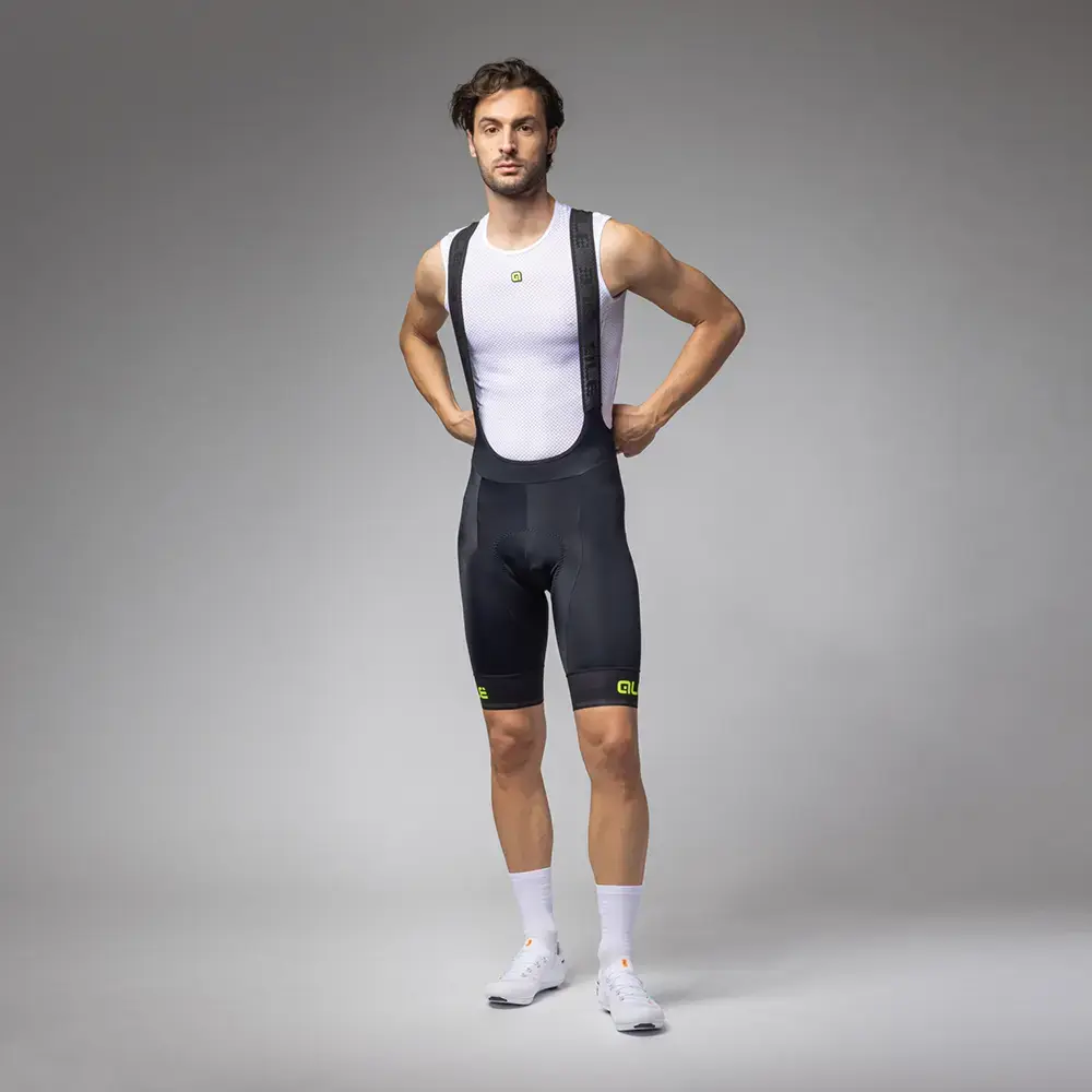Ale Pragma Corsa 2.0 Fietsbroek Kort Zwart/Fluo Geel Heren