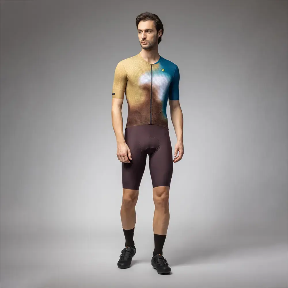 Ale PR-E Flash Fietsshirt Korte Mouwen Goud Heren