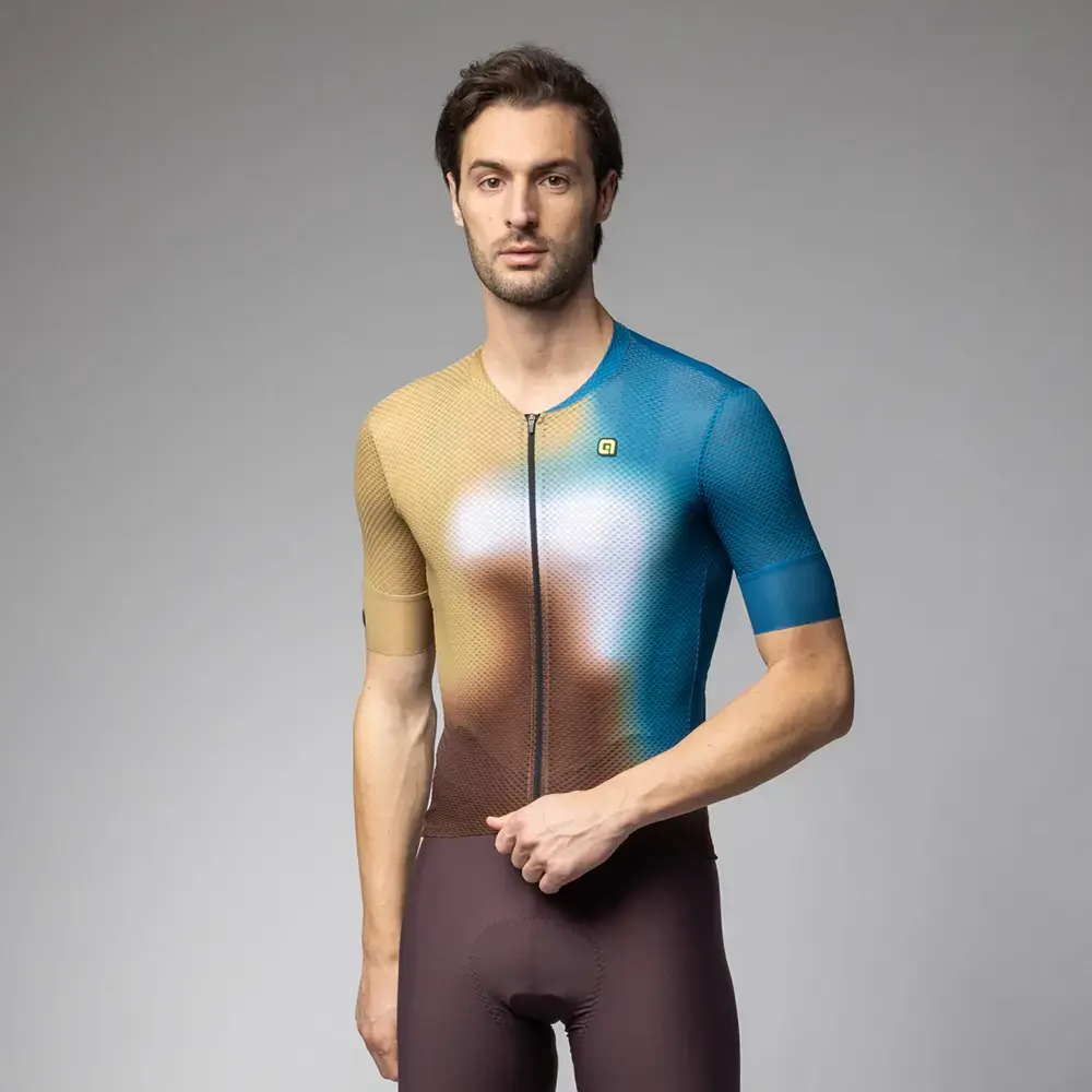 Ale PR-E Flash Fietsshirt Korte Mouwen Goud Heren