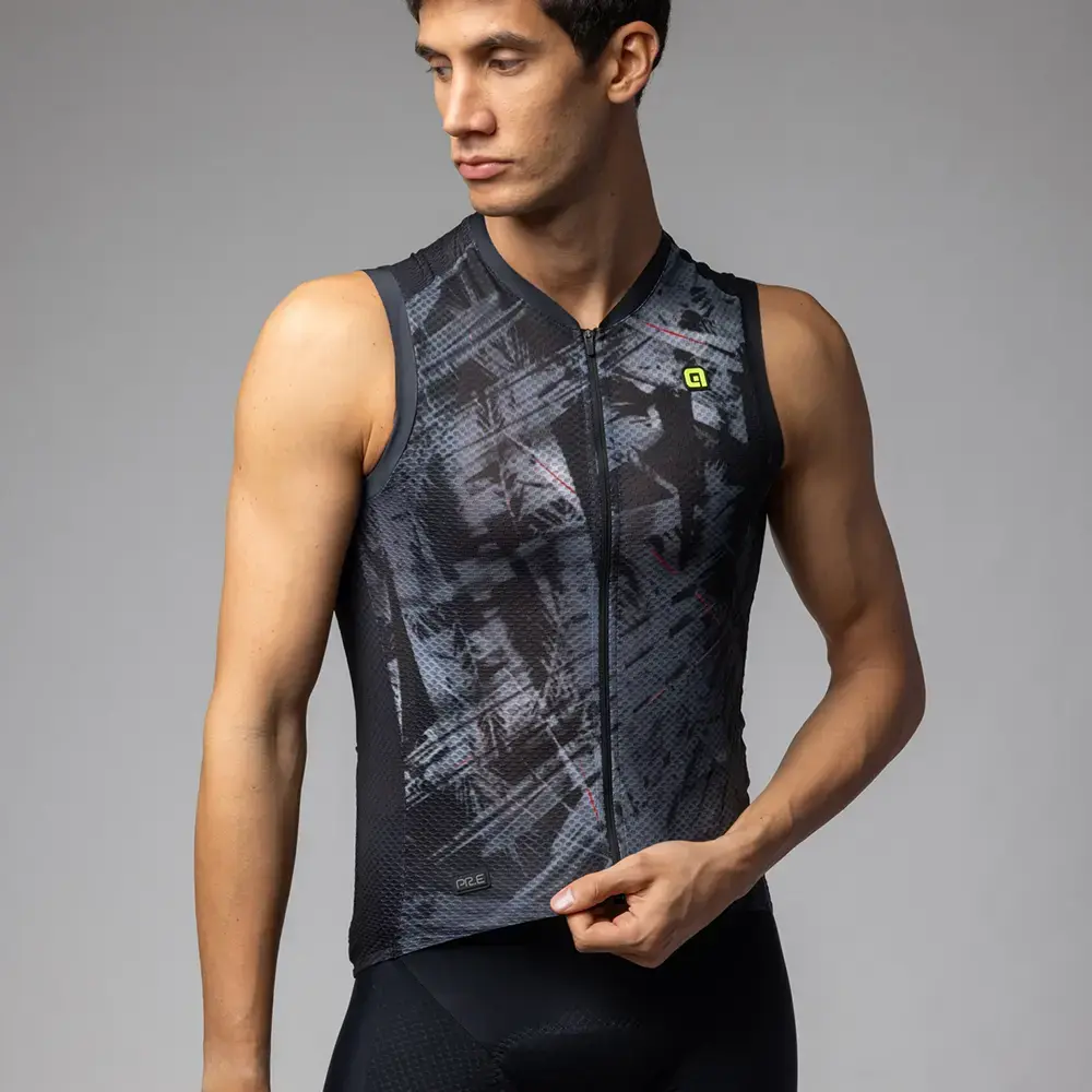 Ale PR-E Mirror Fietsshirt Zonder Mouwen Zwart Heren