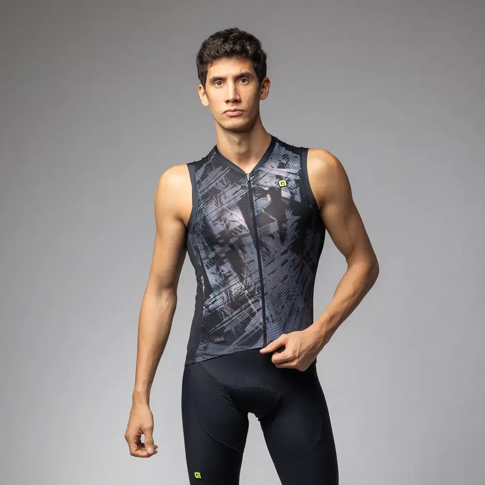Ale PR-E Mirror Fietsshirt Zonder Mouwen Zwart Heren