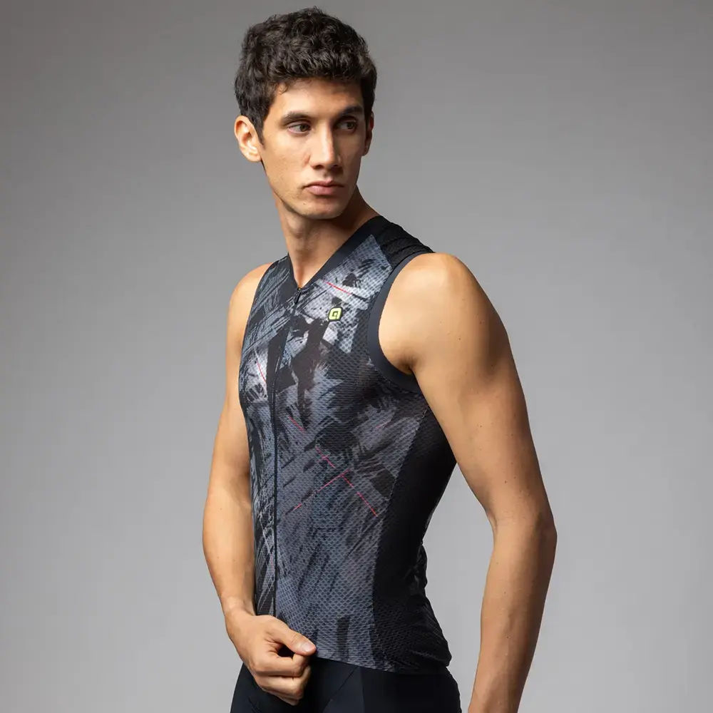Ale PR-E Mirror Fietsshirt Zonder Mouwen Zwart Heren