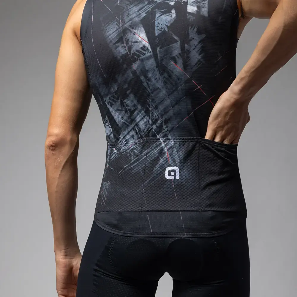 Ale PR-E Mirror Fietsshirt Zonder Mouwen Zwart Heren
