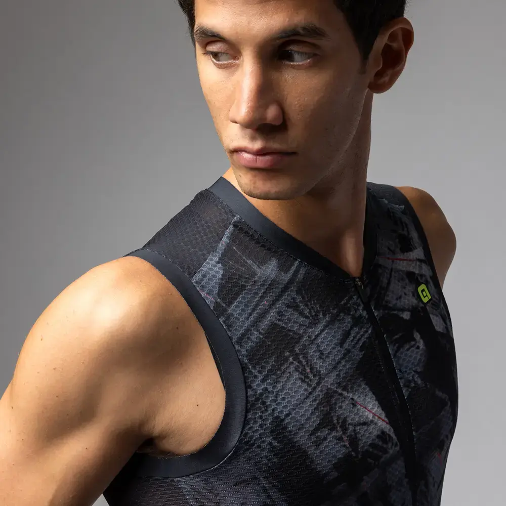 Ale PR-E Mirror Fietsshirt Zonder Mouwen Zwart Heren