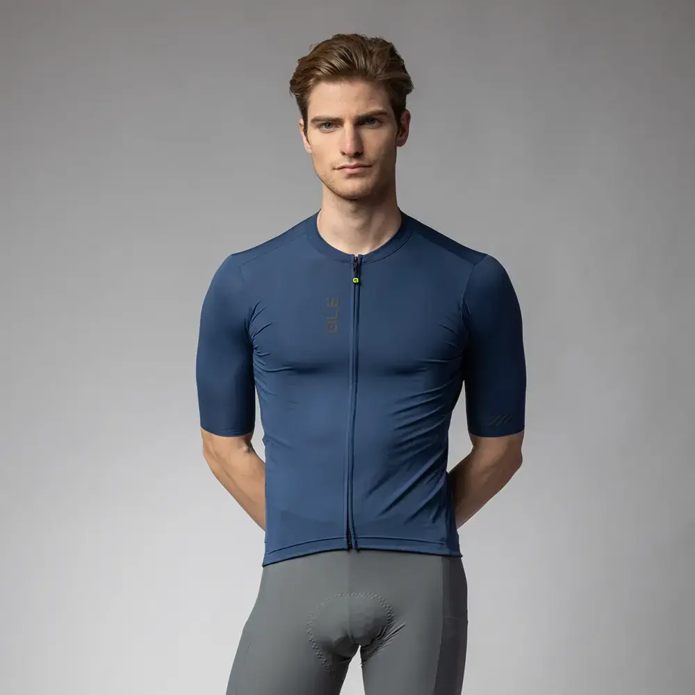 Ale Pragma Color Block Off Road Fietsshirt Korte Mouwen Donkerblauw Heren