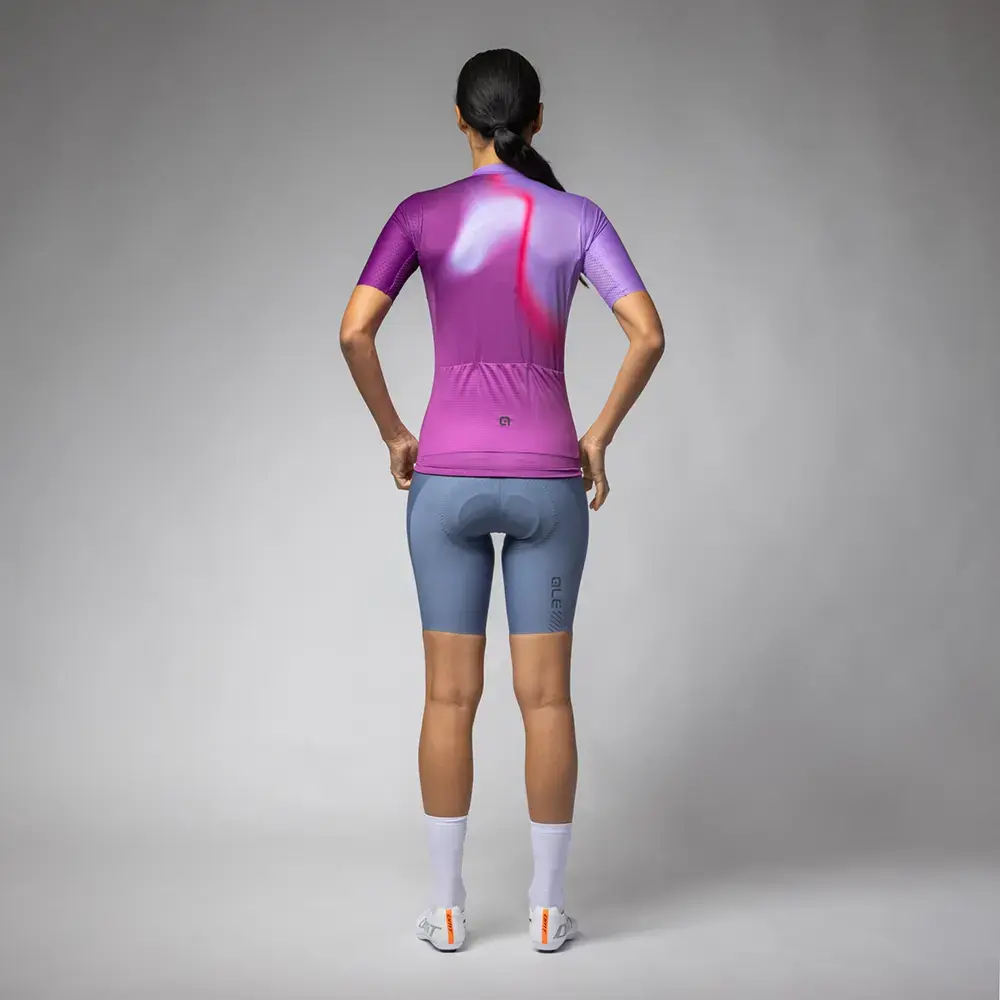 Ale PR-E Flash Fietsshirt Korte Mouwen Paars Dames