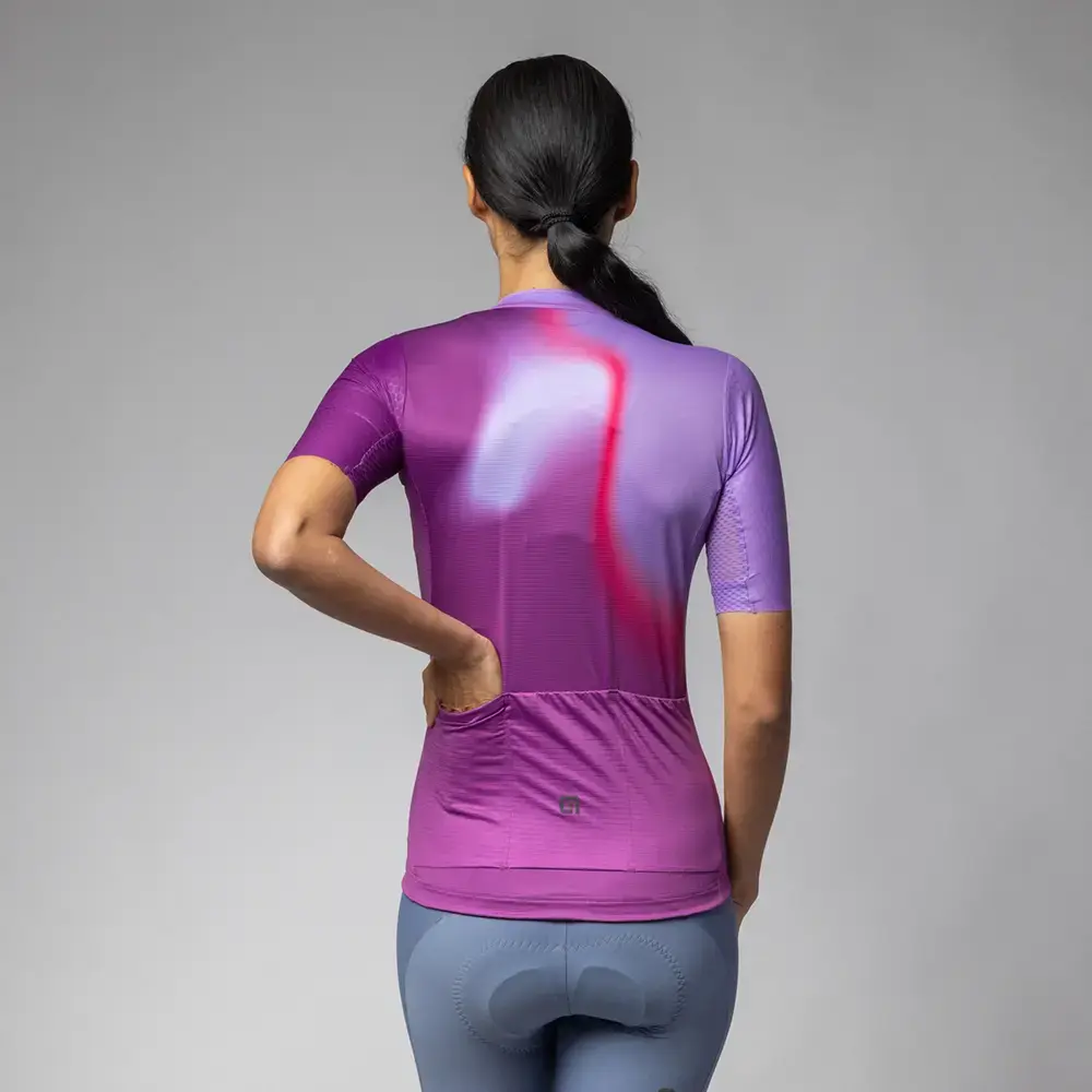 Ale PR-E Flash Fietsshirt Korte Mouwen Paars Dames