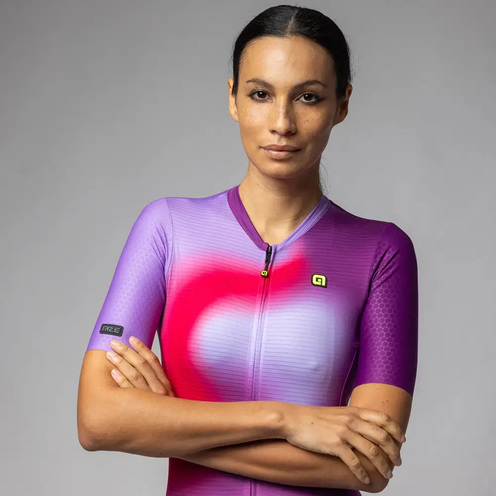 Ale PR-E Flash Fietsshirt Korte Mouwen Paars Dames