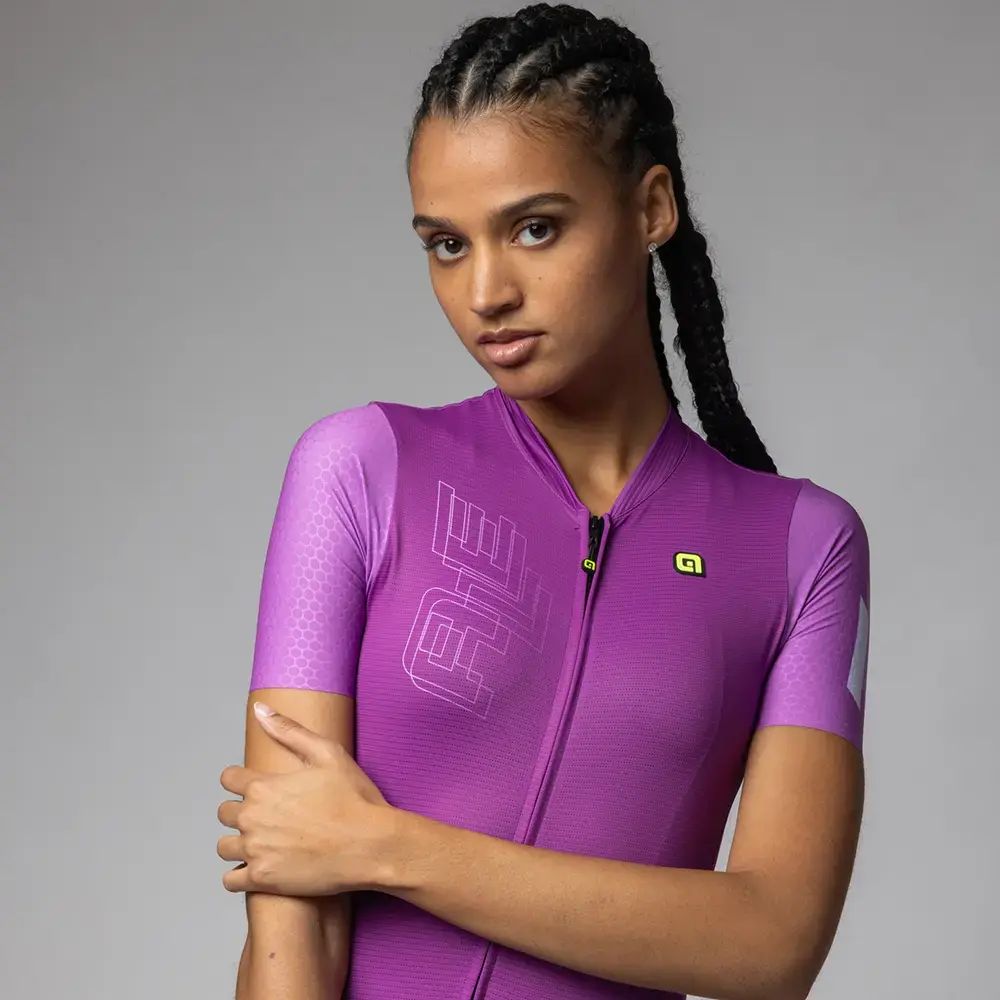 Ale PR-E Follow Me Fietsshirt Korte Mouwen Paars Dames
