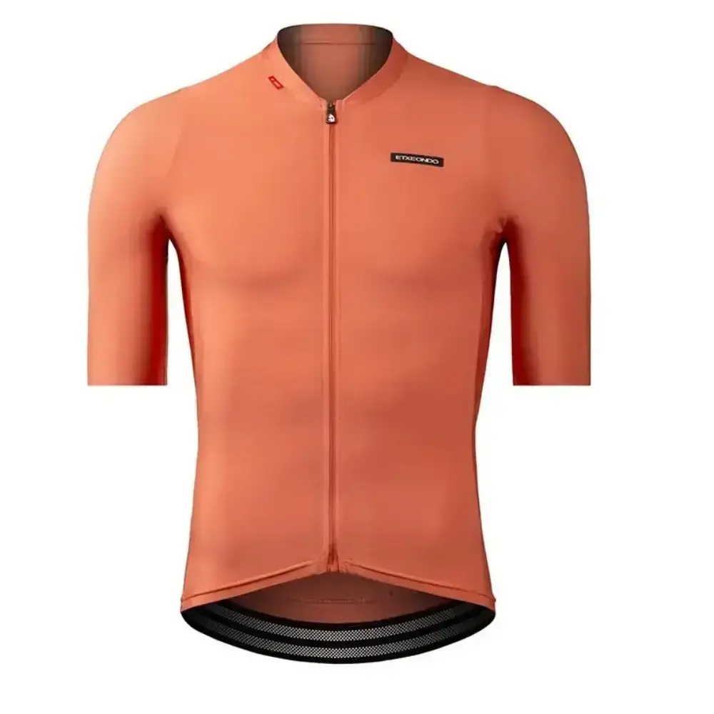 ETXEONDO Alde Metalic Fietsshirt Korte Mouwen Oranje Heren