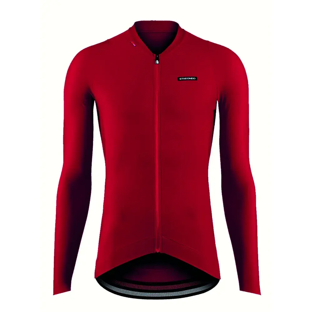 ETXEONDO Alde Thermo Fietsshirt Lange Mouwen Rood/Zwart Heren
