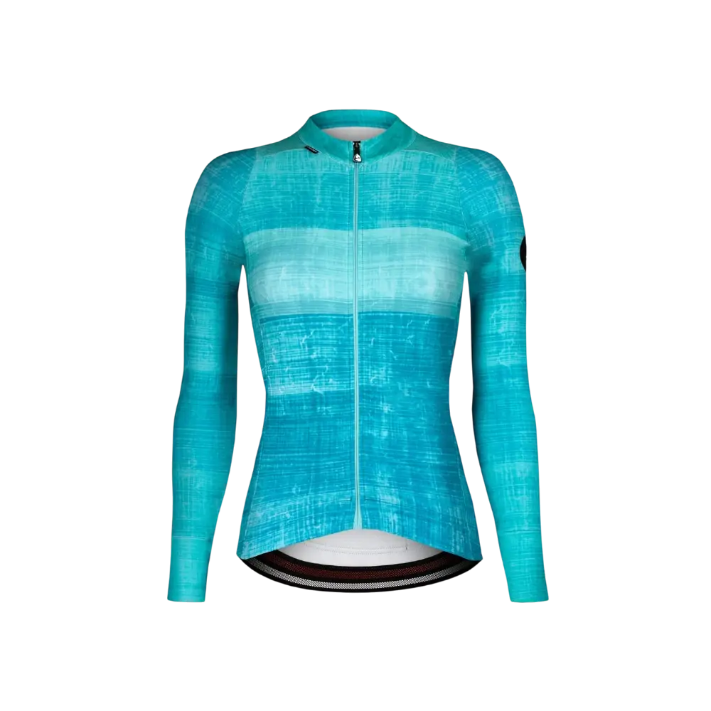 ETXEONDO Alaia Thermo Thermal Fietsshirt Lange Mouwen Blauw/Turquoise Dames
