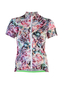 Q36.5 L1 Fietsshirt Korte Mouwen Roze Rozen Dames