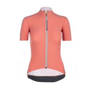 Q36.5 L1 Pinstripe X Fietsshirt Korte Mouwen Roze Dames