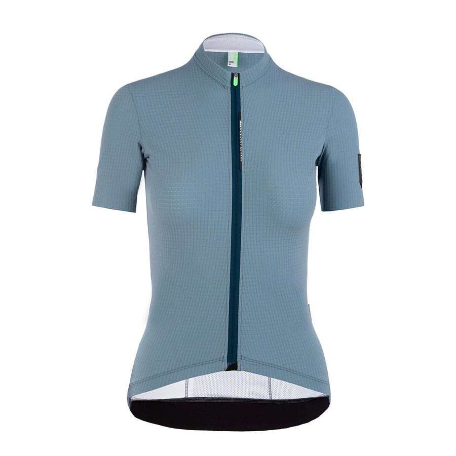Q36.5 L1 Pinstripe X Fietsshirt Korte Mouwen Blauw/Grijs Dames