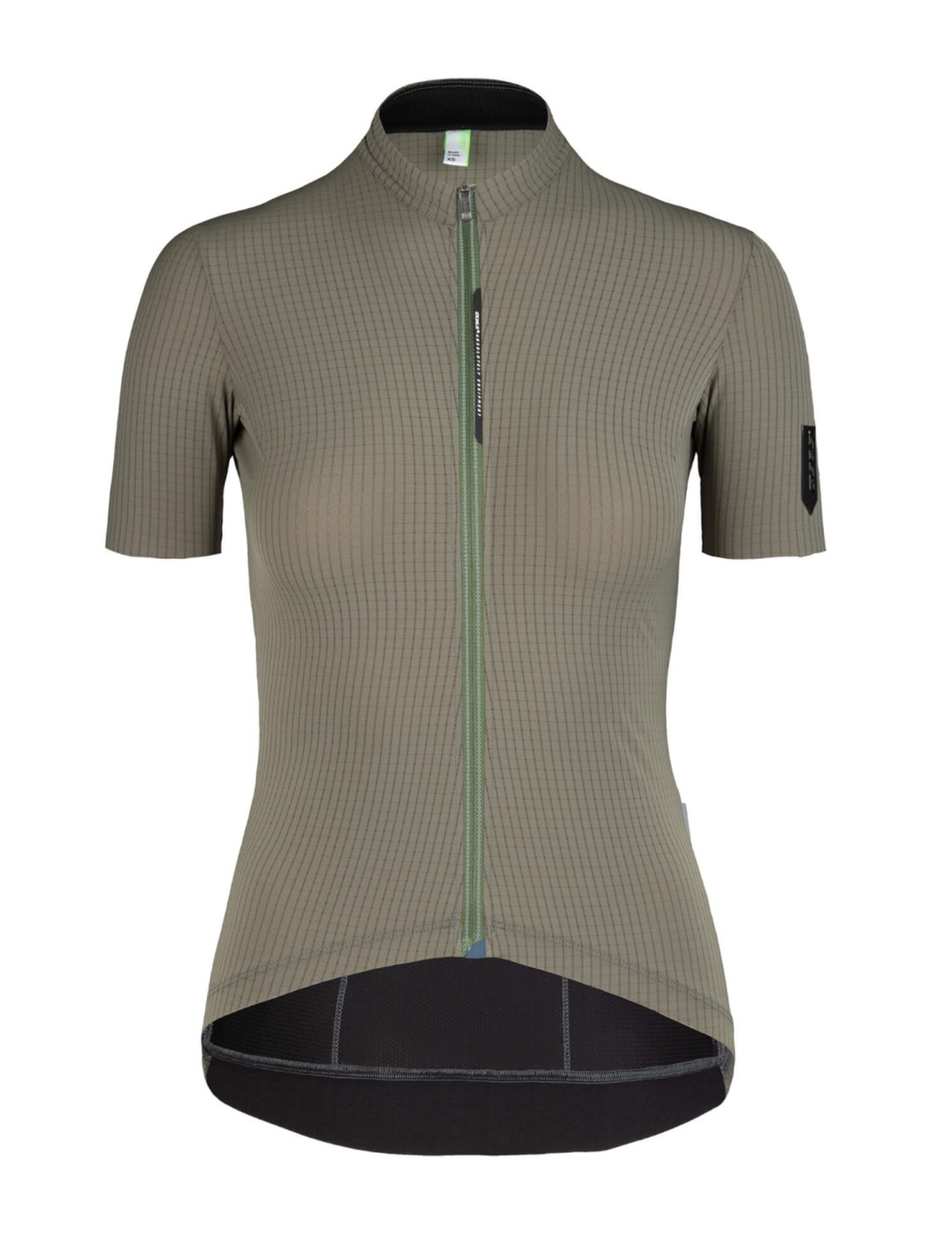 Q36.5 L1 Pinstripe X Fietsshirt Korte Mouwen Olijfgroen Dames