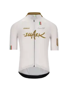 Q36.5 Gregarius Clima Nibali Olympic Fietsshirt Korte Mouwen Wit/Goud Heren