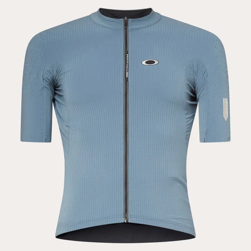 Q36.5 x Oakley Gridskin Pinstripe Fietsshirt Korte Mouwen Blauw Heren