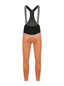 Q36.5 Dottore Hybrid Fietsbroek Lang Met Bretels en Zeem Check Oranje Heren