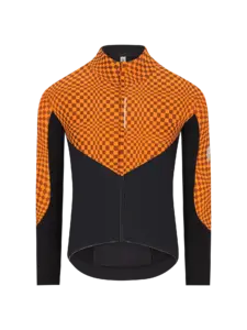 Q36.5 Dottore Hybrid Que Fietsshirt Lange Mouwen Check Oranje Heren
