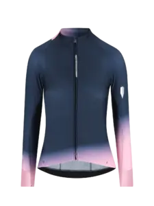 Q36.5 Gregarius Hybrid Collar Fade Fietsshirt Lange Mouwen Blauw Dames
