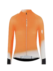 Q36.5 Gregarius Hybrid Collar Fade Fietsshirt Lange Mouwen Oranje Dames