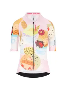 Q36.5 Gregarius Pro Team Gelato Fietsshirt Korte Mouwen Wit/Multi Dames
