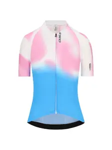 Q36.5 Gregarius Pro Big Logo Fietsshirt Korte Mouwen Blauw/Roze Dames