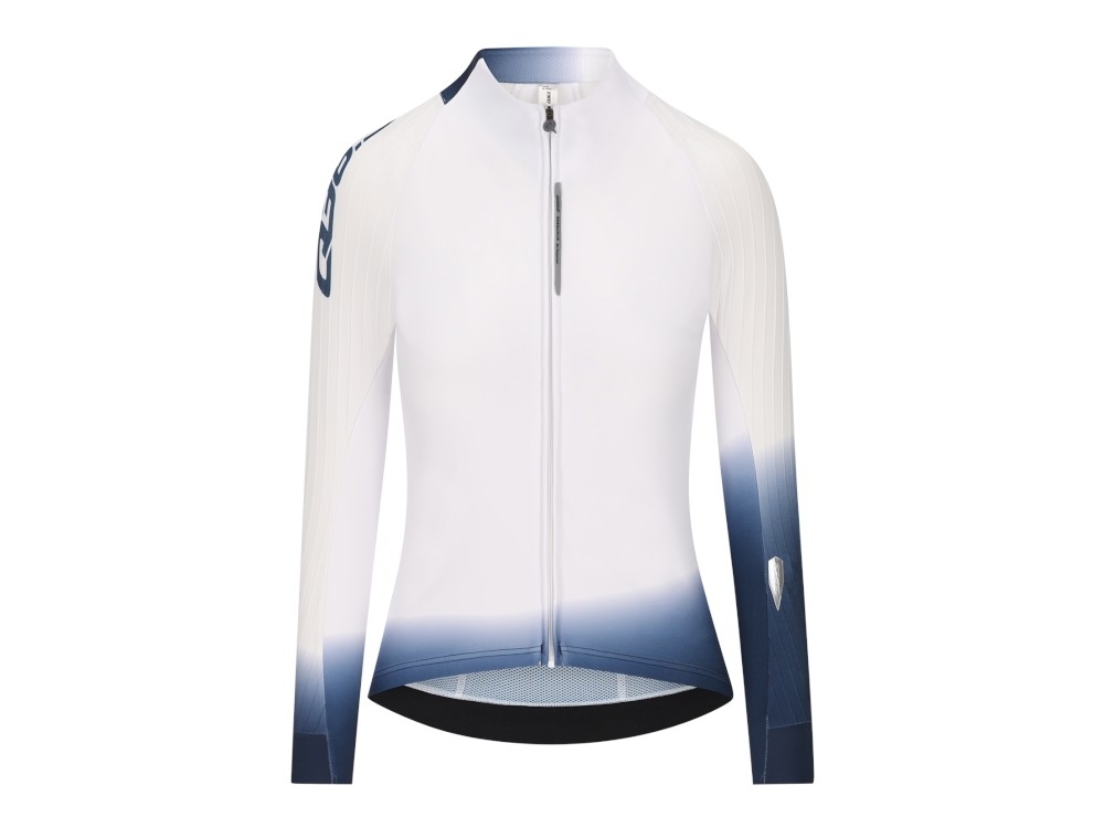 Q36.5 Gregarius Hybrid Collar Fade Fietsshirt Lange Mouwen Wit Dames