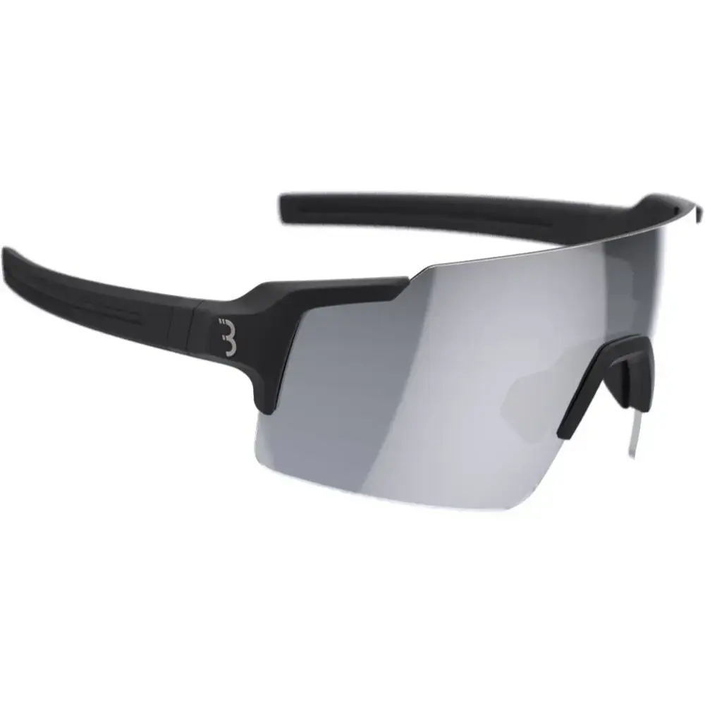 BBB Cycling BSG-70 FullView Sport Zonnebril HC Smoke Silver Mirror Lens Mat Zwart