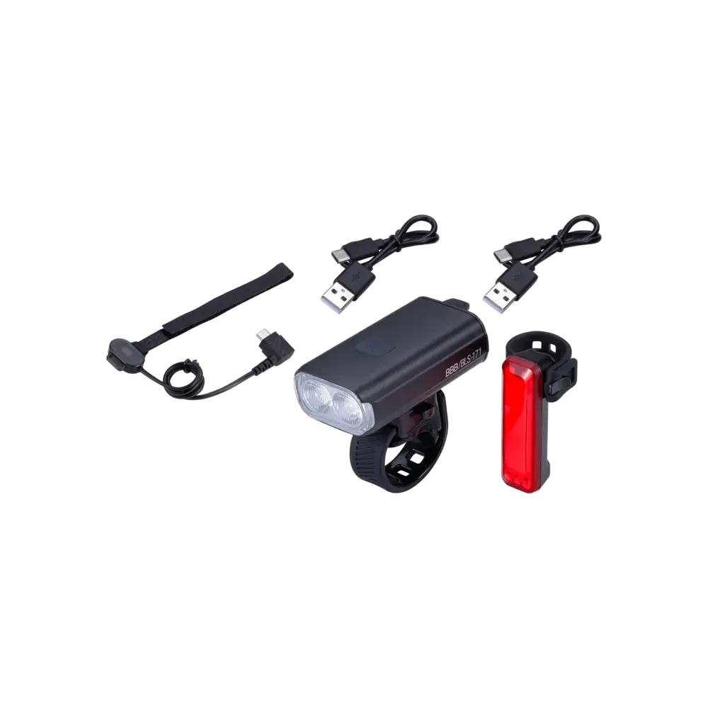 BBB Cycling BLS-174 StrikeDuo 1200 Combo + BLS-137 Signal Verlichtingsset Zwart