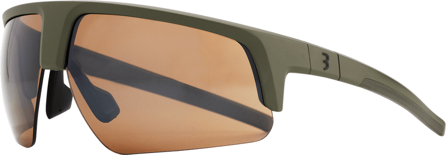 BBB CYCLING Comet BSG-75 Sport Zonnebril Mat Olijfgroen Met Amber Mirror Lens