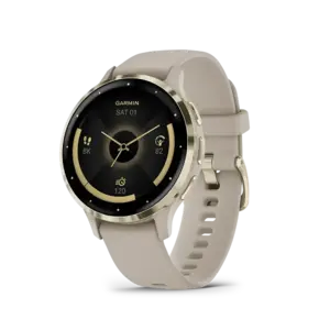 Tweedekans Garmin Venu 3S Wi-Fi GPS Sporthorloge Lichtgrijs/Goud