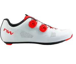 Tweedekans Northwave Revolution Wielrenschoenen Wit/Fluo Rood Heren Maat 45