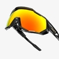 100% Speedtrap Sport Zonnebril Zwart HiPER Red Multilayer Mirror Lens