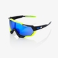100% Speedtrap Sport Zonnebril Soft Tact Zwart/Neon Geel Electric Blue Mirr