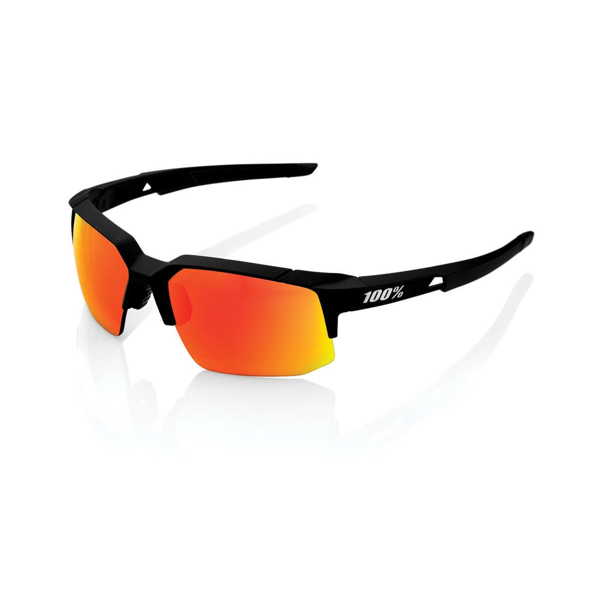 100% Speedcoupe Sport Zonnebril Zwart met HIPER Rood Multilayer Mirror Lens