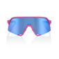 100% S3 Sport Zonnebril Matte Roze HiPER Multilayer Mirror Blauw Lens