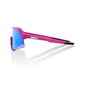 100% S3 Sport Zonnebril Matte Roze HiPER Multilayer Mirror Blauw Lens