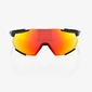 100% Racetrap Sport Zonnebril Zwart met HiPER Red Multilayer Mirror Lens