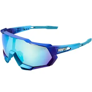 100% Speedtrap Sport Zonnebril Metallic Into the Fade met Blue Topaz Mu