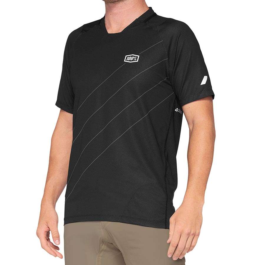 100% Celium MTB Fietsshirt Korte Mouwen Zwart Heren