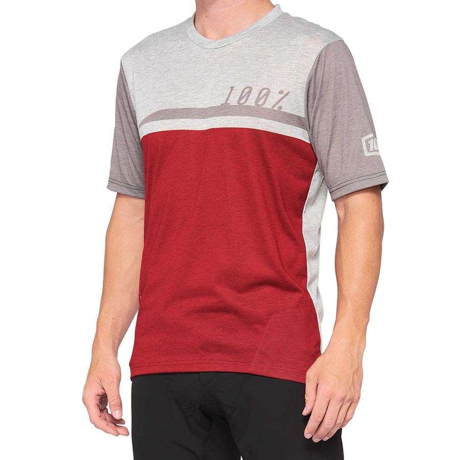 100% Airmatic MTB Fietsshirt Korte Mouwen Rood/Grijs Heren