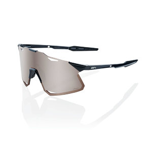 100% Hypercraft Sport Zonnebril Glanzend Zwart met HiPER Silver Mirror Lens