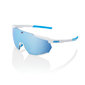 100% Racetrap 3.0 Movistar Team Wit met HiPER Blue Multilayer Mirror Lens